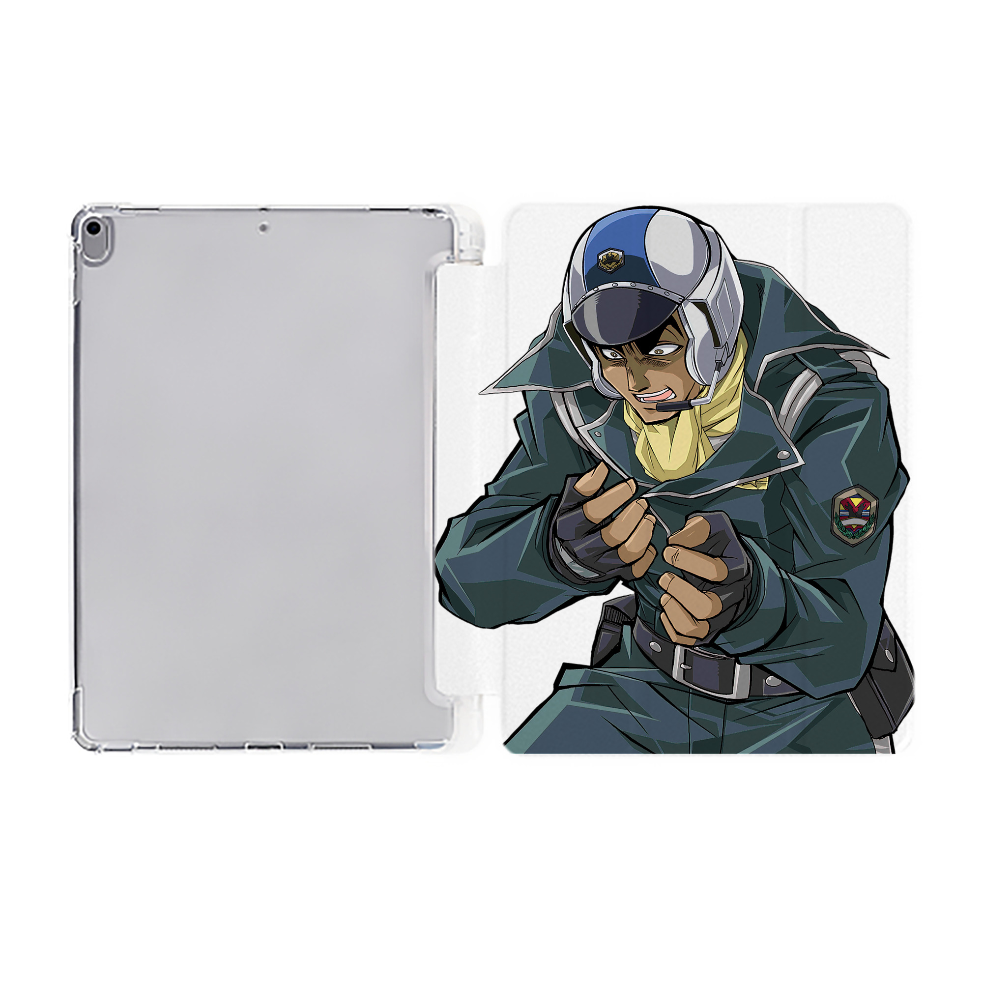（画像用） 遊☆戯☆王 Yu-Gi-Oh! IPad ケース ペン収納付き 三つ折りスタンド PUレザー×シリコン 対応機種9.5/10.5/10.9インチ
